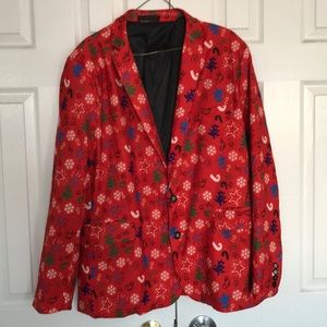 Red ugly Christmas sports coat